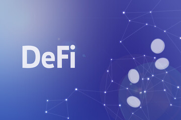  Title image of the word DeFi (Decentralized Finance) . It is a Web3 related term.