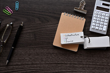 Poster - There is word card with the word Infrastructure as a Service on the desk.
