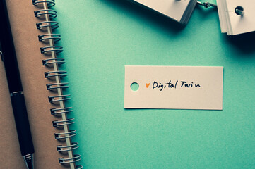 Poster - There is word card with the word Digital Twin. It is a Web3 related term.
