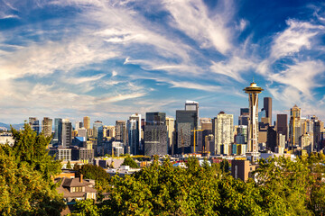 Wall Mural - Seattle cityscape and Space Needle