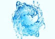 Leinwandbild Motiv 青い球体と水しぶきの3dイラスト