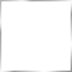 Wall Mural - square silver frame isolated on transparent background, border design for invitation, card, png.