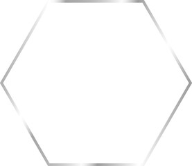 Wall Mural - silver hexagon frame isolated on transparent background, luxury border template design for invitatio