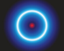 Vector Design Of A Black Background Effect With Some Blue Tint And A Light Blue Circle In The Center With A Small Red Circle In The Center Of The Object