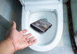 Phone fell in the toilet bowl cannot keep up,Safety concept