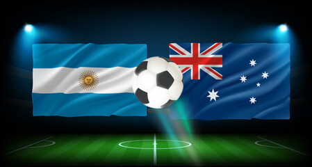 Poster - Match between Argentina and Australia team. 3d vector concept