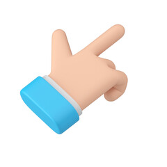 Poster - Businessman blue suit pointer index finger tap press button cyberspace cursor 3d icon
