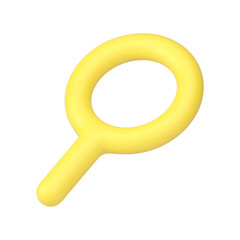 Poster - Magnifier yellow zoom optical equipment magnification science discovery exploration 3d icon