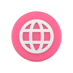 Poster - Grid planet global web service pink circle button internet connection communication 3d icon