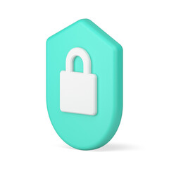 Poster - Web access privacy login password shield with lock virus protection 3d icon