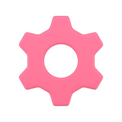 Poster - Pink gear mechanism engineering development industrial optimization button 3d icon
