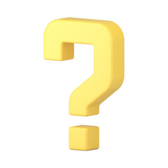 Poster - support help question mark yellow attention point isometric quiz questionnaire 3d icon