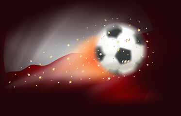 Poster - Flying soccer ball with flag of Poland. 3d vector illustration