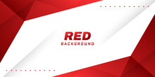 Abstract Red Gradient Geometric With Stripe Line On White Background. Modern Futuristic Sport And Technology Banner Concept.