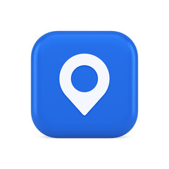 Poster - GPS map pin location service button application direction distance pointer 3d realistic icon