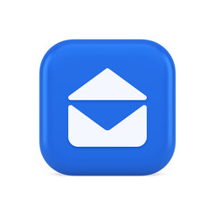 Poster - Email open envelope letter received incoming message button 3d realistic icon