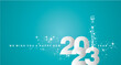 © simbos - We wish you a Happy New Year 2023 new elegant style shining white sea green greeting card