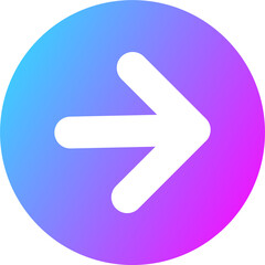 Poster - Right arrow direction line icon in gradient colors. Interface signs illustration.