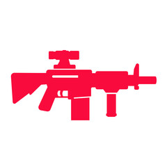 Wall Mural - assault rifle with optical sight, gun  icon