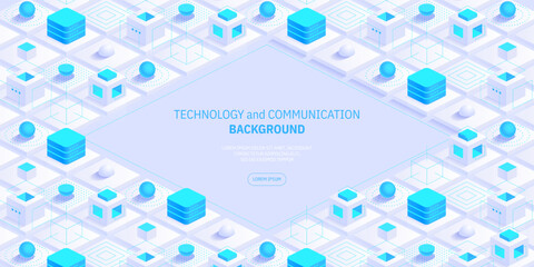 Poster - futuristic abstract technology and communication network background. conveying connectivity, complex