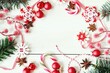 Christmas backgrounds. Xmas ornaments on white wooden boards.