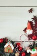 Christmas backgrounds. Xmas ornaments on white wooden boards.