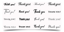 Thank You Typography Style. Thank Logo Collection. Thank You Card, Text Or Lettering. Vector Script And Handwritten Typography