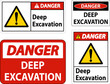 © Seetwo - Deep Excavation Danger Sign On White Background