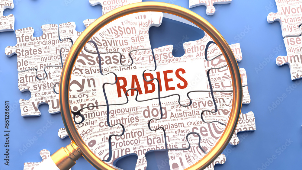 Ilustración de Stock Rabies as a complex and multipart topic under ...