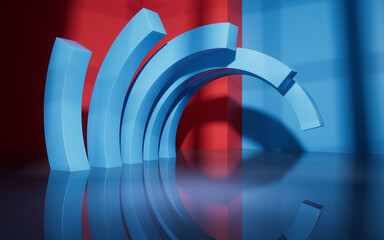 Poster - abstract geometric interior structure, 3d rendering.
