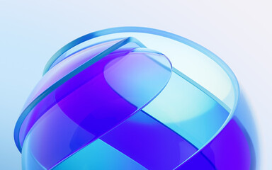Poster - Gradient transparent curve glass, 3d rendering.