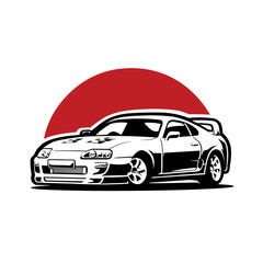 Wall Mural - Japanese Exotic Sport Car. JDM Car Logo Sticker Emblem Vector Isolated