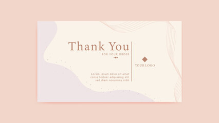Wall Mural - thank you card template, customer business card, aesthetic greeting template, printable custom small business card