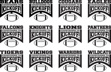 Wall Mural - football team design bundle - countdown to kickoff is a collection of team design templates that inc