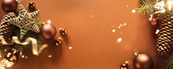 Wall Mural - christmas banner. background xmas design horizontal christmas poster, greeting cards, headers