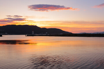 Poster - Sunset at Trondheim fjord