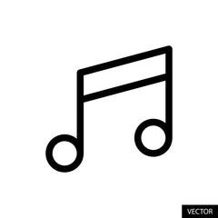Poster - music note, melody vector icon in line style design for website, app, ui, isolated on white backgrou