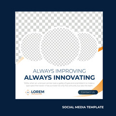 Fototapete - Social media post template vector illustration business innovation teamwork set
