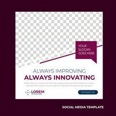 Fototapete - Social media post template vector illustration business innovation teamwork set
