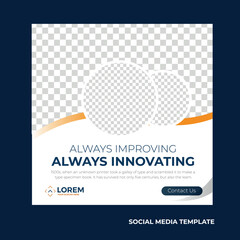 Fototapete - Social media post template vector illustration business innovation teamwork set
