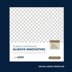 Fototapete - Social media post template vector illustration business innovation teamwork set
