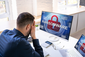 Poster - Ransomware Cyber Attack Showing Personal Files Encrypted