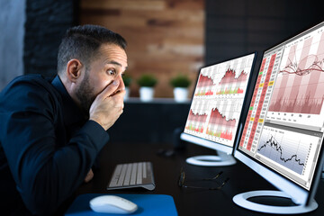 Poster - Financial Loss Data. Businessman With Stock Loss