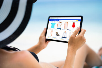 Aufkleber - Shopping In Online Ecommerce Store