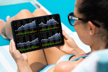 Fototapete - Stock Broker Exchange Trading App