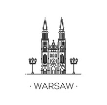Landmark Of Poland. Twin Towered Cathedral Of Saint Michael The Archangel And Saint Florian The Martyr In The Praga District Of Warsaw