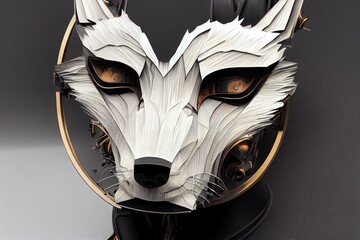 Wall Mural - mechanical robot wolf, futuristic machine