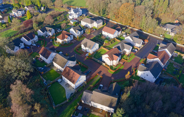 New housing development building houses for increased demand in rural areas