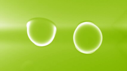 Poster - 3D liquid bubbles move in space. Design. Balls move and disappear into liquid space. Liquid 3d balls move between layers. Animation with lava lamp effect