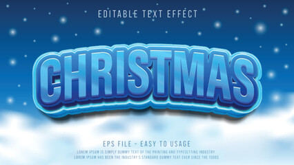 Wall Mural - Blue christmast 3d text effect